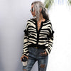Zebra Print Crop Cardigan Sweater