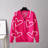 Color Contrast Love Cardigan Sweater