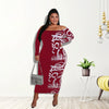 Plus Size / All Size Graffiti Off-the-Shoulder Dress