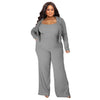 Plus Size Solid Color Three Piece Sporty Set