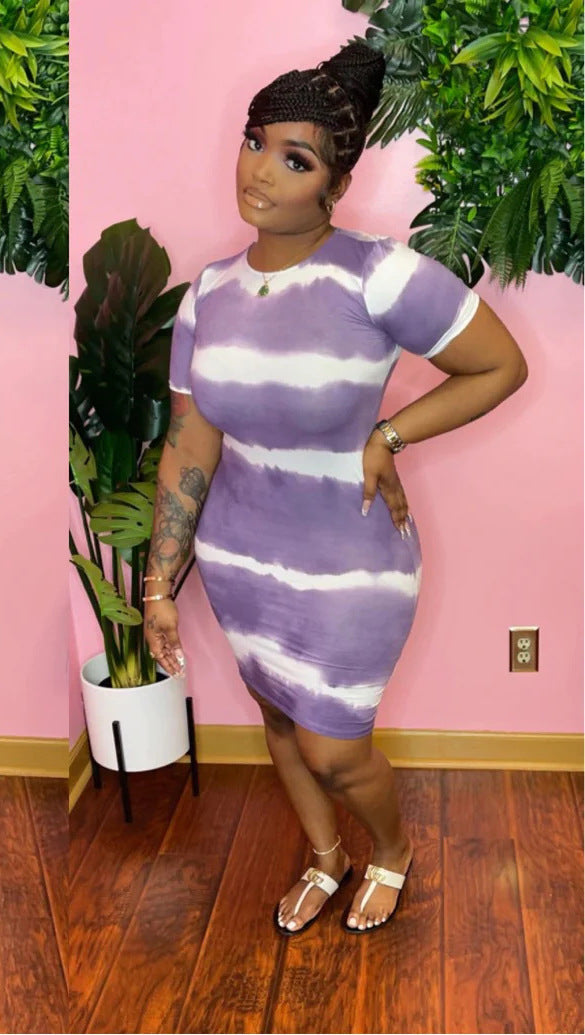 Plus Size Classic Tie Dye  Dress