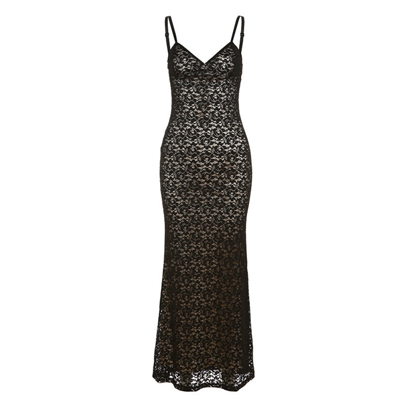 Sexy Lace Low Cut Slim Fit Sheath Dress