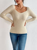 Solid Sweetheart Neckline Ribbed Sweater