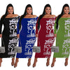 Plus Size / All Size Graffiti Off-the-Shoulder Dress