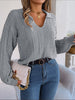 Casual Polo Collar Solid Color Long Sleeve Knitted Pullover Sweater