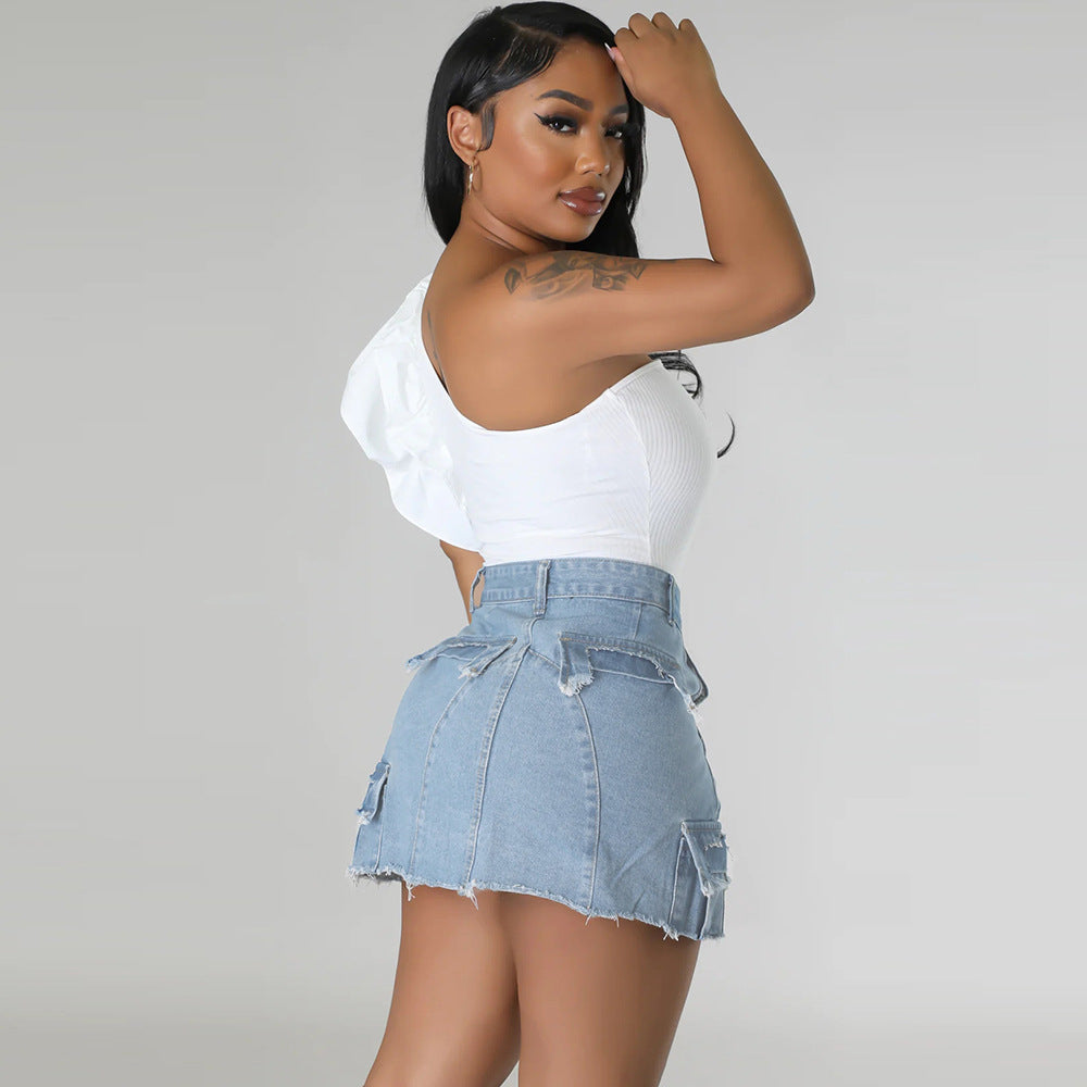 Ultra Short Denim Skirt