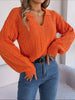 Casual Polo Collar Solid Color Long Sleeve Knitted Pullover Sweater