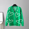 Color Contrast Love Cardigan Sweater