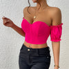 Women Low Cut Sexy Sexy Lacing Ruffle Sleeve Top Boning Corset Waist Short T shirt Women