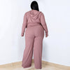 Plus Size Solid Color Three Piece Sporty Set