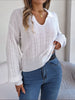 Casual Polo Collar Solid Color Long Sleeve Knitted Pullover Sweater