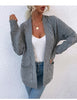 Sweater Women Autumn Winter New  Twist Mid-Length Pocket Knitted Cardigan Coat